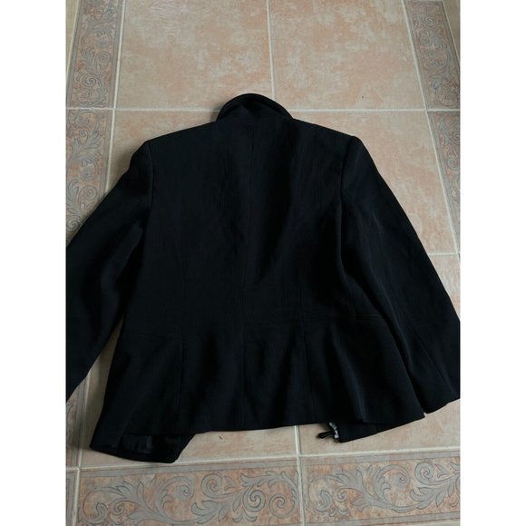 Alex Garfield Garfield & Mark black Rib Jacket Blazer zipper Women Size 4 - Picture 2 of 7